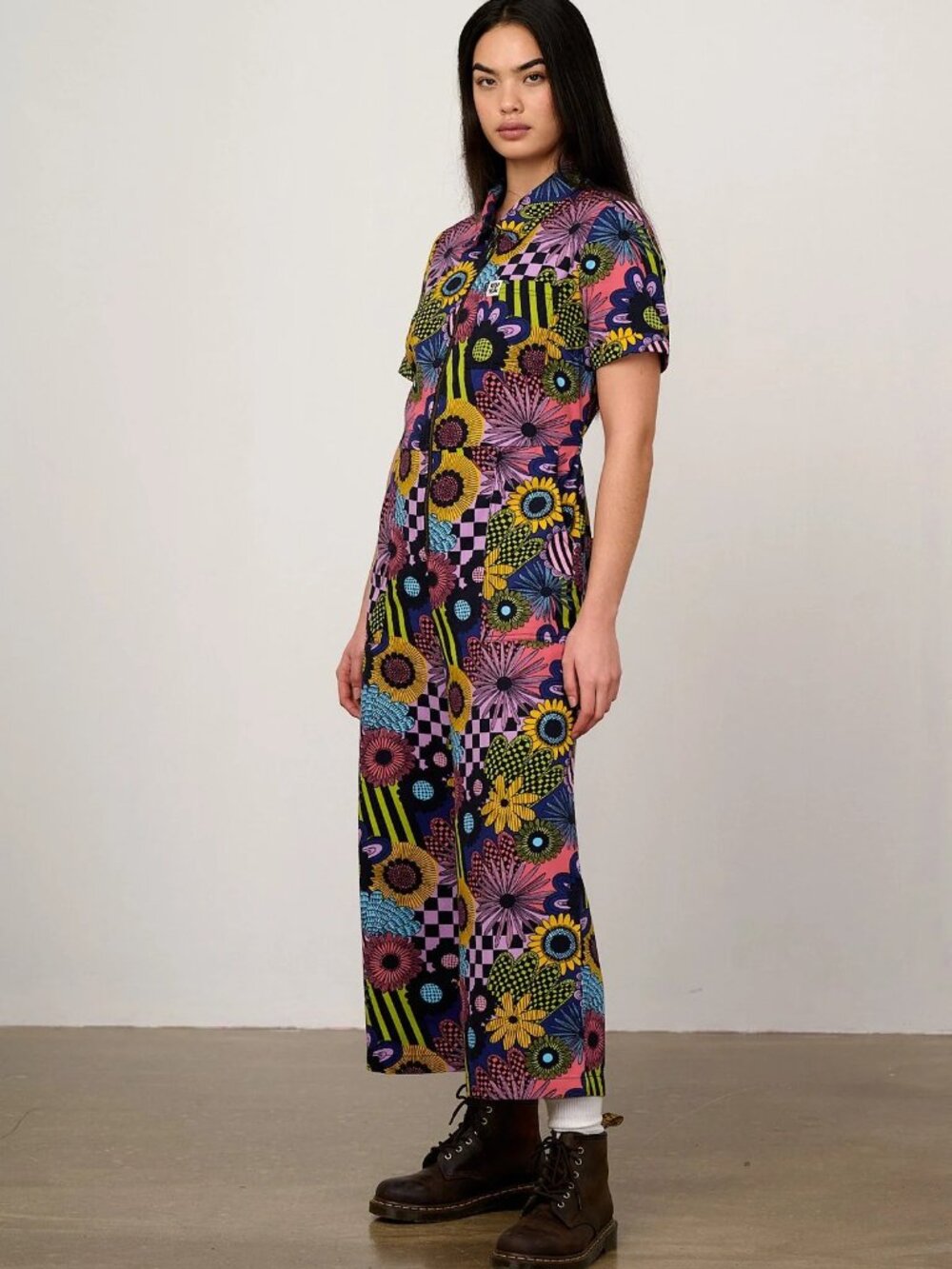 Lucy & Yak L.E. Ragan Jumpsuit Dreams Over Reality Print UK 8 / US 4, Petite - Picture 3 of 7